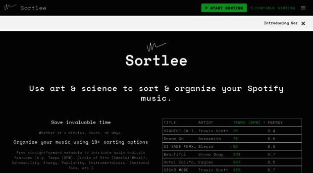 sortspotifyplaylists.com