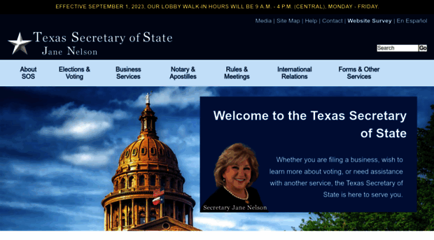 sos.texas.gov - Welcome to the Texas Secretary... - Sos Texas