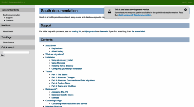 south.readthedocs.org