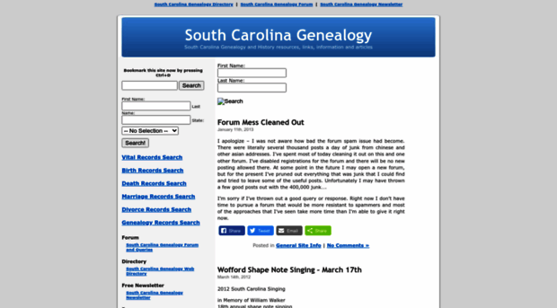 southcarolinagenealogy.org