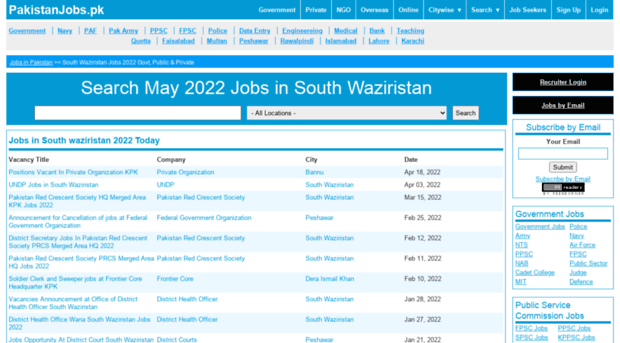 southwaziristan.pakistanjobs.pk