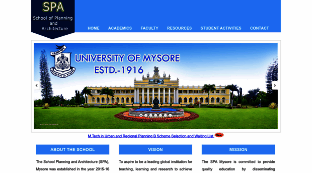 spa.uni-mysore.ac.in