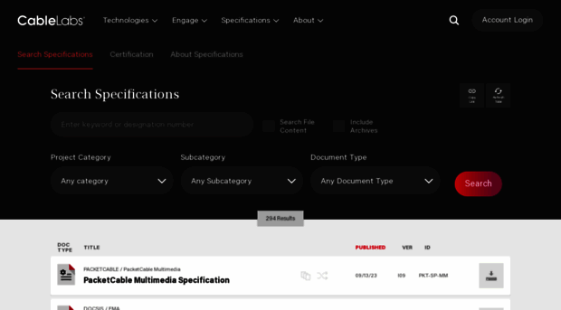 specification-search.cablelabs.com