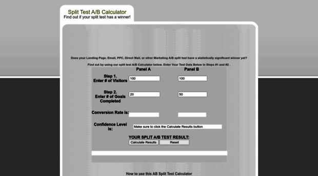 splittestcalculator.com