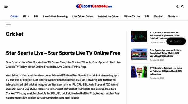 sportscentre4u Star Sports Live Cricket TV On Sports