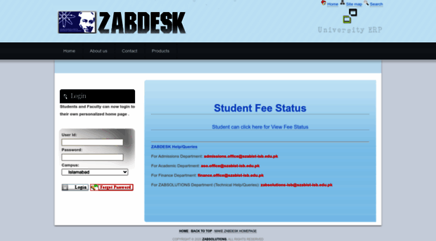 springzabdesk.szabist-isb.edu.pk