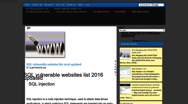 sqlinjectiondorks2016.blogspot.com