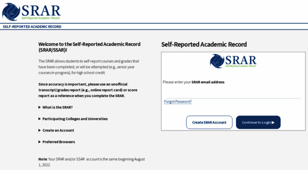 srar.selfreportedtranscript.com