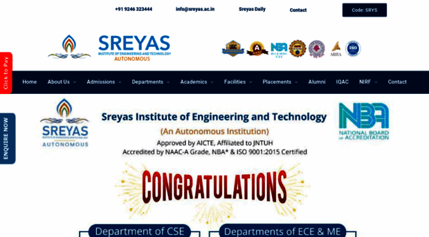 sreyas.ac.in