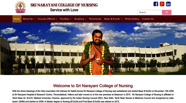 srinarayanicollegeofnursing.com