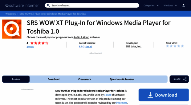 srs-wow-xt-plug-in-for-windows-media-pla.software.informer.com