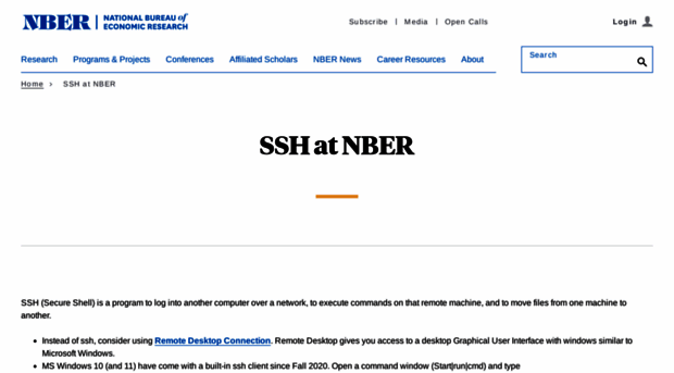 ssh.nber.org