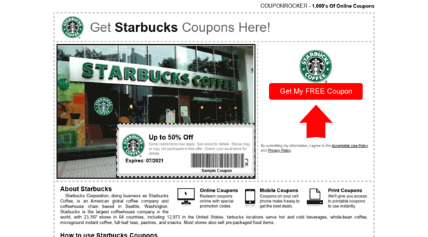 starbucks.couponrocker.com