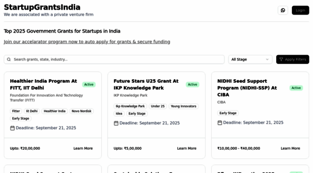 startupgrantsindia.com