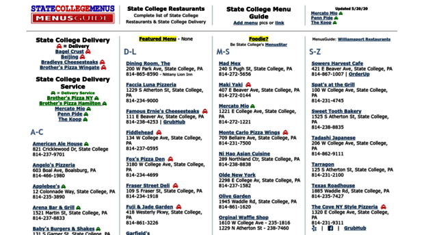 statecollegemenus.com