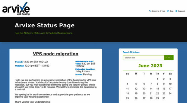 status.arvixe.com