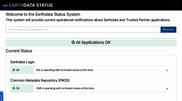 status.earthdata.nasa.gov