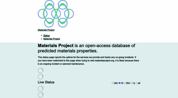 status.materialsproject.org