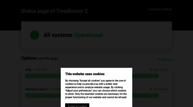 status.timedoctor.com - Status page of TimeDoctor 2 - Status Time Doctor