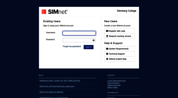 stenbergcollege.simnetonline.com