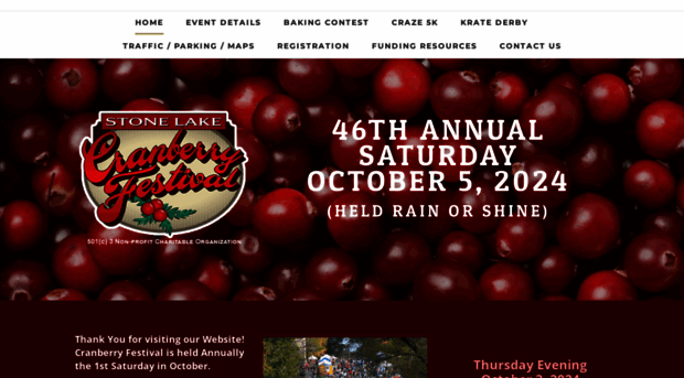 stonelakecranberryfestival.com