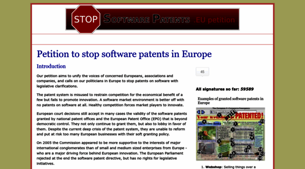 stopsoftwarepatents.eu