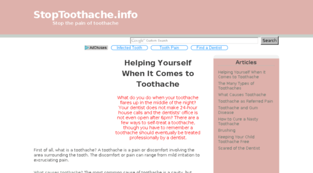 stoptoothache.info