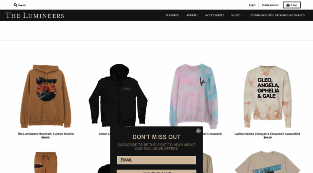 store.thelumineers.com