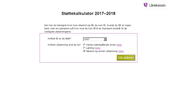 stottekalk.lanekassen.no