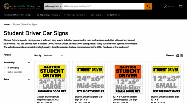 studentdrivercarmagnets.com
