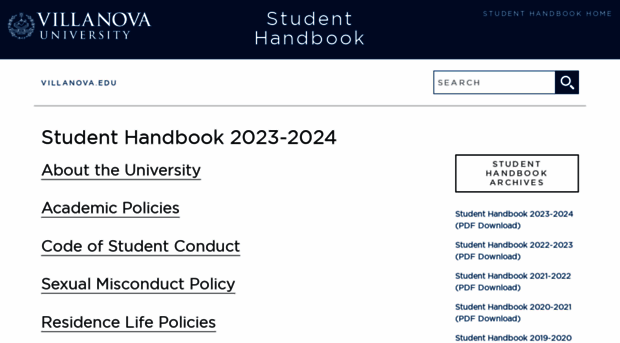 studenthandbook.villanova.edu