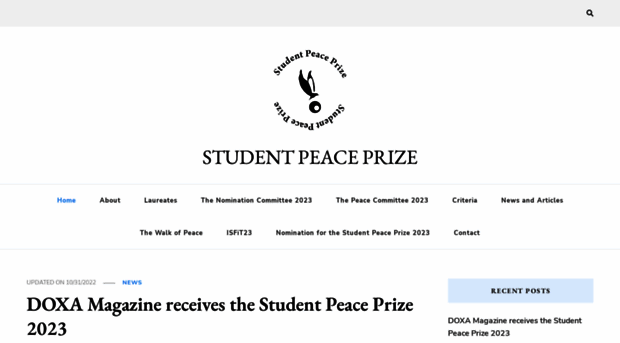 studentpeaceprize.org