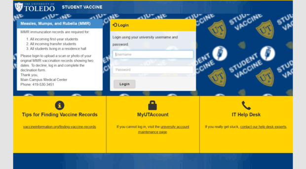 studentvaccine.utoledo.edu