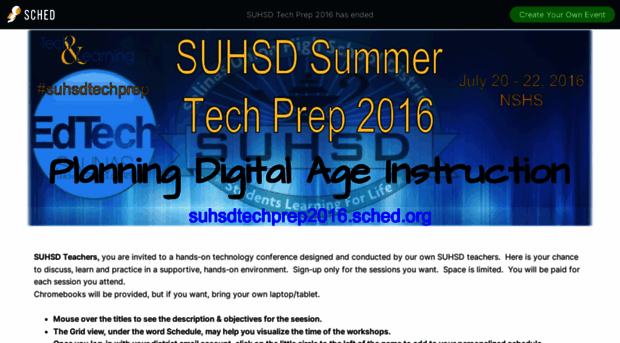 suhsdtechprep2016.sched.com