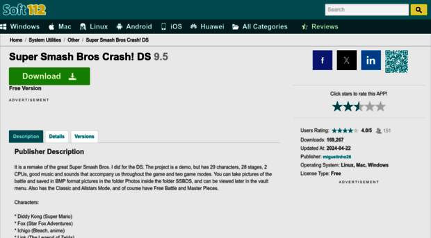 super-smash-bros-crash-ds.soft112.com