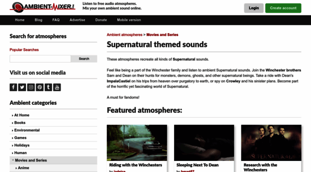 supernatural-series.ambient-mixer.com