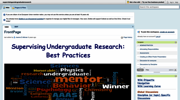 supervisingundergraduateresearch.pbworks.com