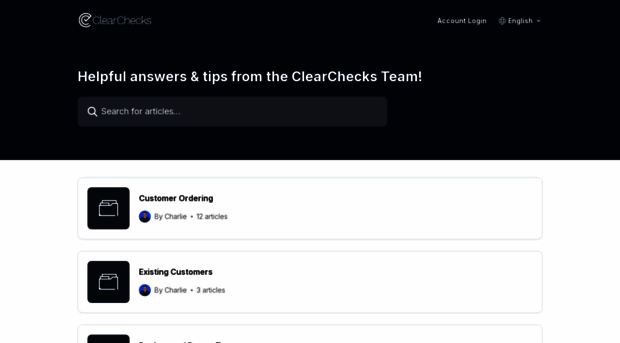 support.clearchecks.com
