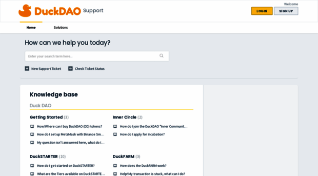support.duckdao.io
