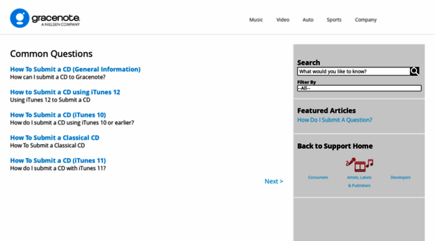support.gracenote.com