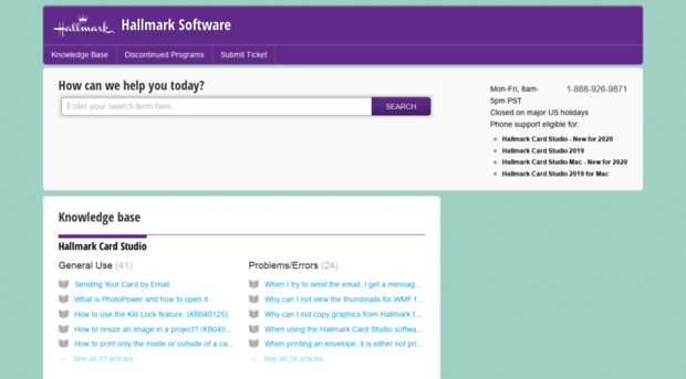 support.hallmarksoftware.com