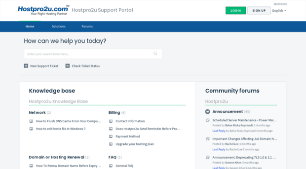 support.hostpro2u.com