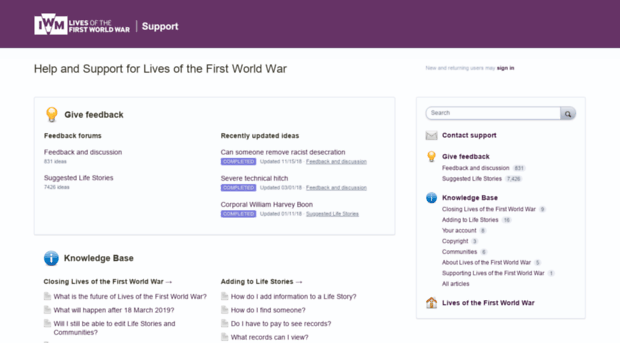 support.livesofthefirstworldwar.org