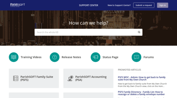 support.parishsoft.com