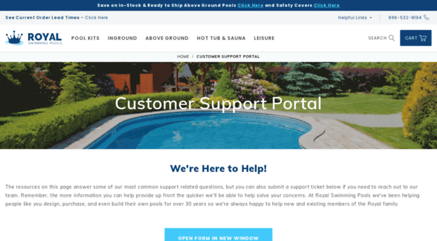 support.royalswimmingpools.com