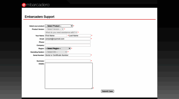 supportforms.embarcadero.com