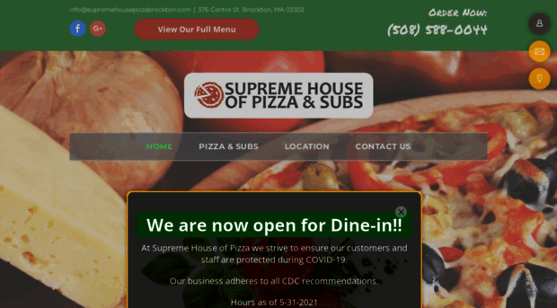 supremehousepizzabrockton.com