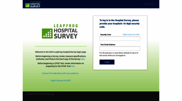 survey.leapfroggroup.org