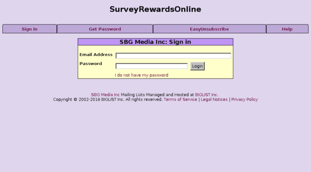 surveyrewardsonline.biglist.com
