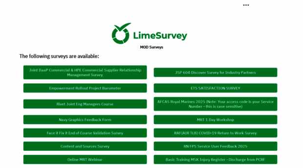 surveys.mod.uk